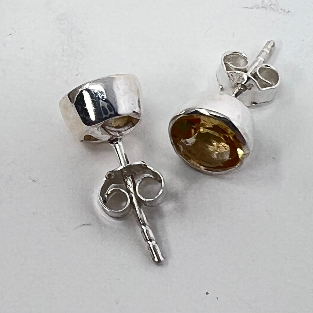 Earrings - Citrine (Round)