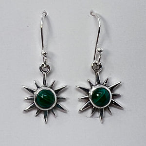 Earrings - Malachite