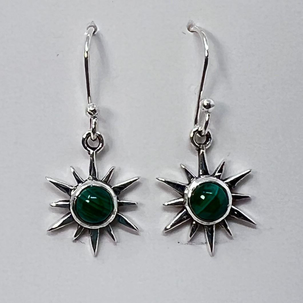 Earrings - Malachite