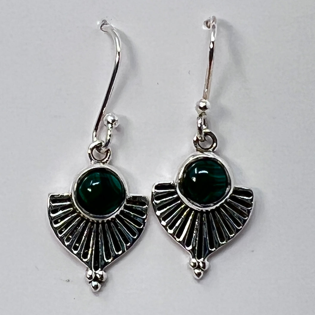 Earrings - Malachite
