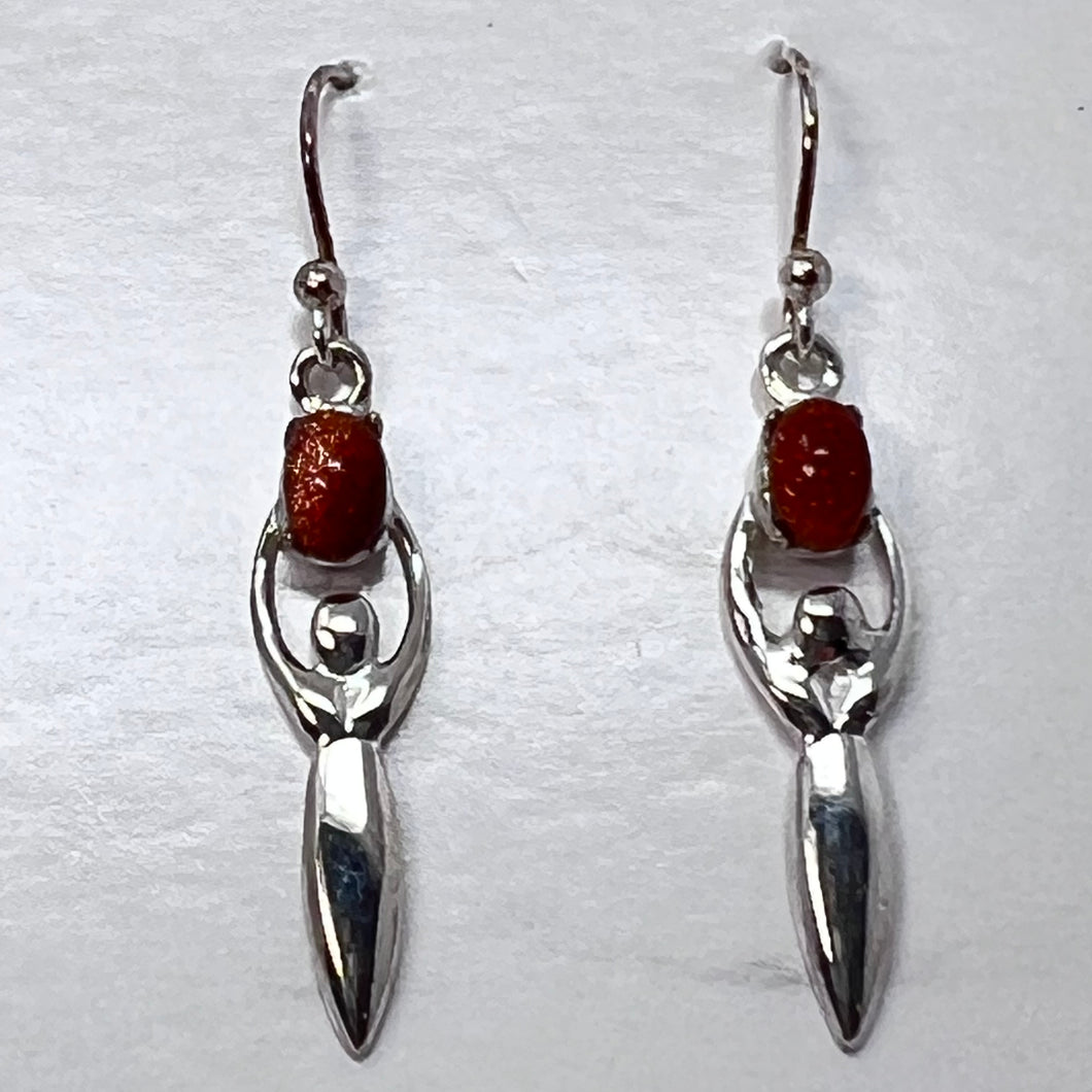 Earrings - Goldstone Goddess