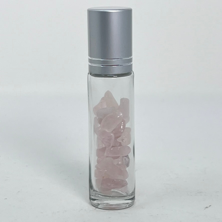 Essential Oil Roller Bottle with Crystal Chips (Options)