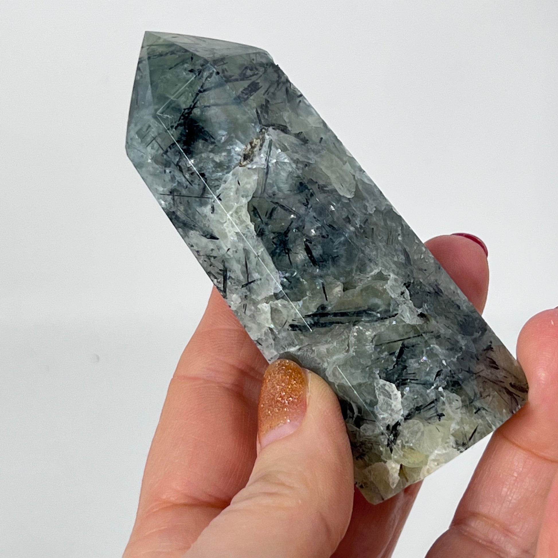 Prehnite (with Tourmaline) - Tower