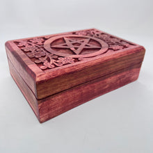 Load image into Gallery viewer, Wooden Box - Carved Pentacle
