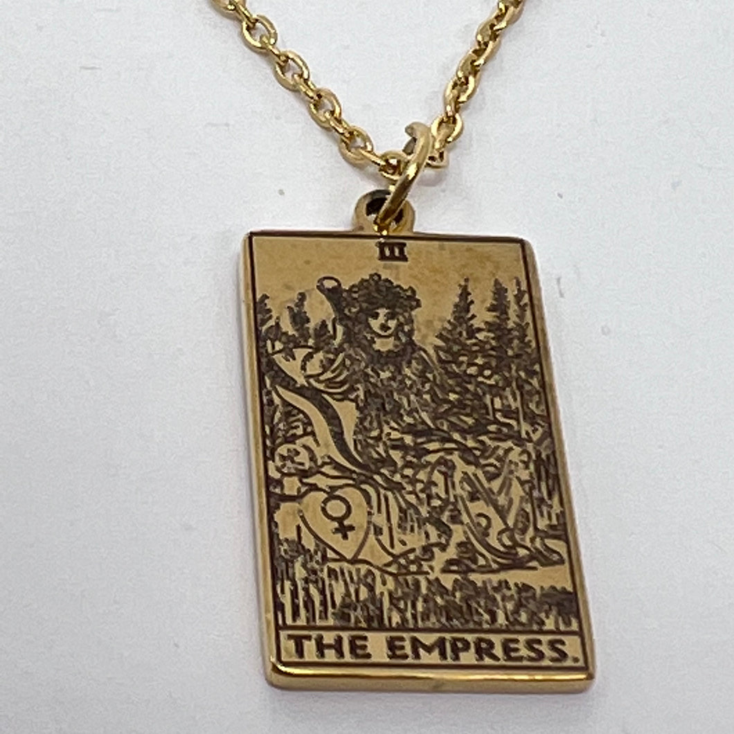 Tarot Pendant - The Empress (Gold Plated Stainless Steel)