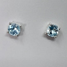 Load image into Gallery viewer, Earrings - Blue Topaz (Round)
