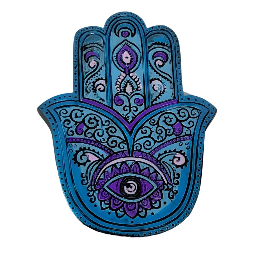 Hamsa Hand Incense Holder (Blue)