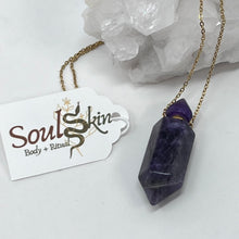 Load image into Gallery viewer, Amethyst Perfume Vial Pendant by SoulSkin
