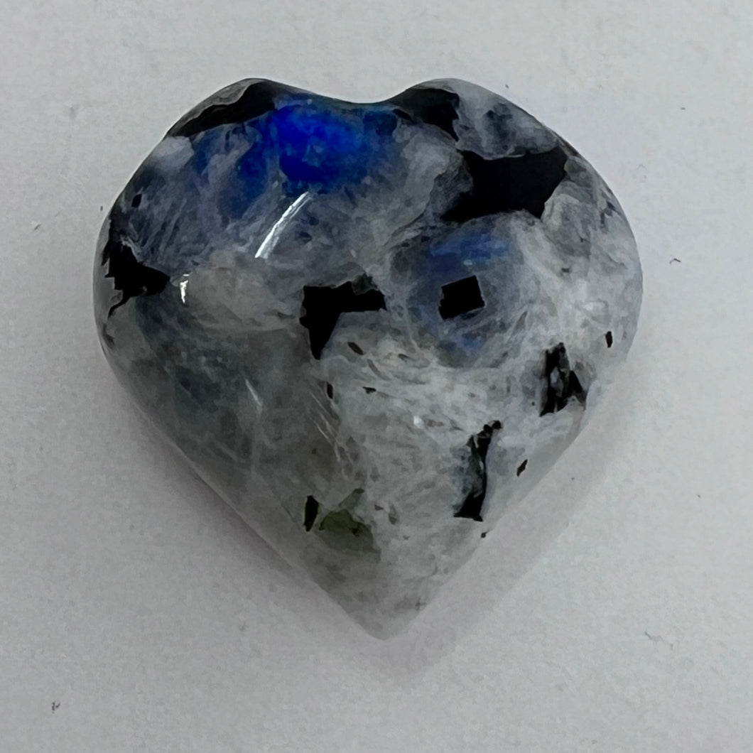 Rainbow Moonstone Puffy Heart