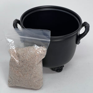 Black Metal Cauldron (includes 1 bag of sand)