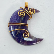Load image into Gallery viewer, Pendant - Wire Wrapped Grape Agate Moon
