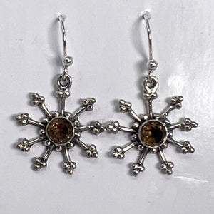 Earrings - Smoky Quartz Snowflake