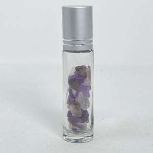 Essential Oil Roller Bottle with Crystal Chips (Options)