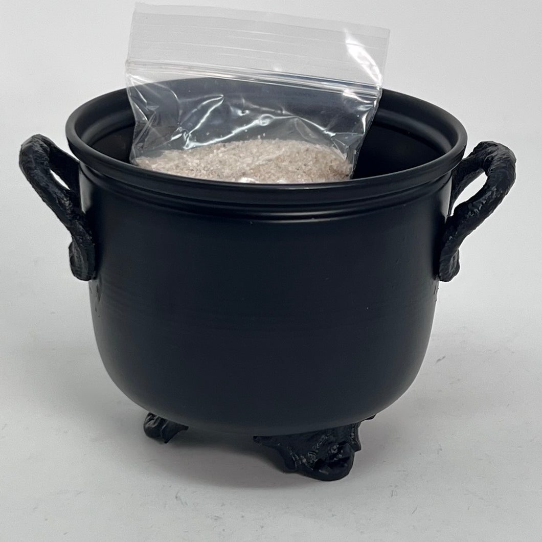 Black Metal Cauldron (includes 1 bag of sand)