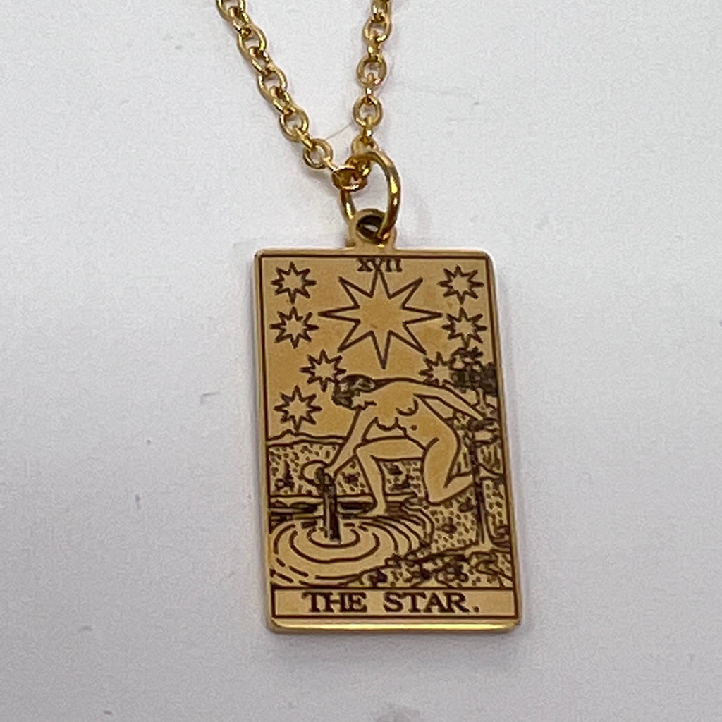 Tarot Pendant - The Star (Gold plated Stainless Steel)