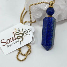 Load image into Gallery viewer, Lapis Lazuli Perfume Vial Pendant by SoulSkin
