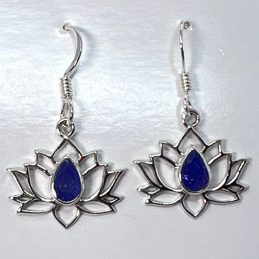 Earrings - Lotus & Tanzanite