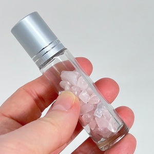 Essential Oil Roller Bottle with Crystal Chips (Options)
