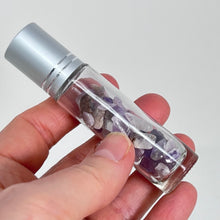 Load image into Gallery viewer, Essential Oil Roller Bottle with Crystal Chips (Options)
