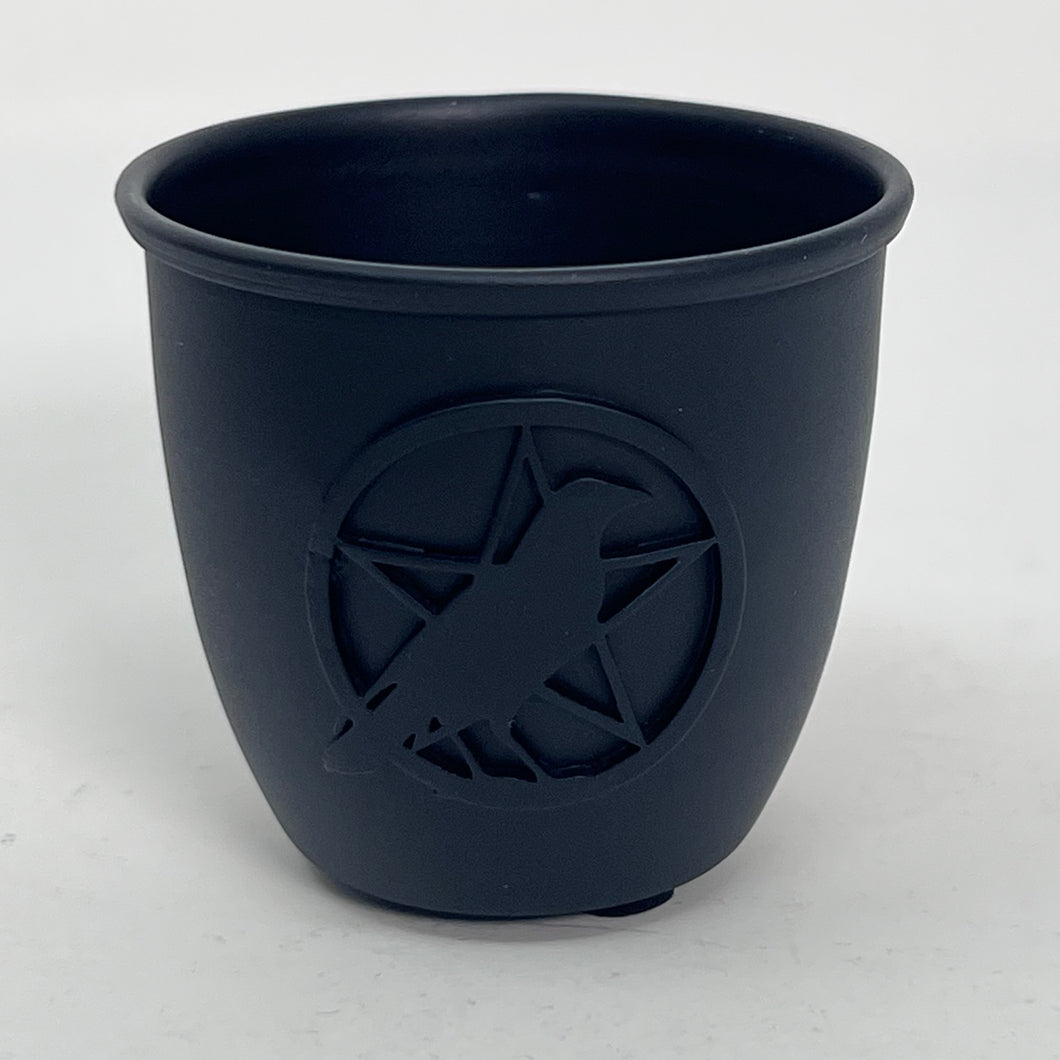 Mini Candle Holder (Cast Iron) - Raven/Pentacle