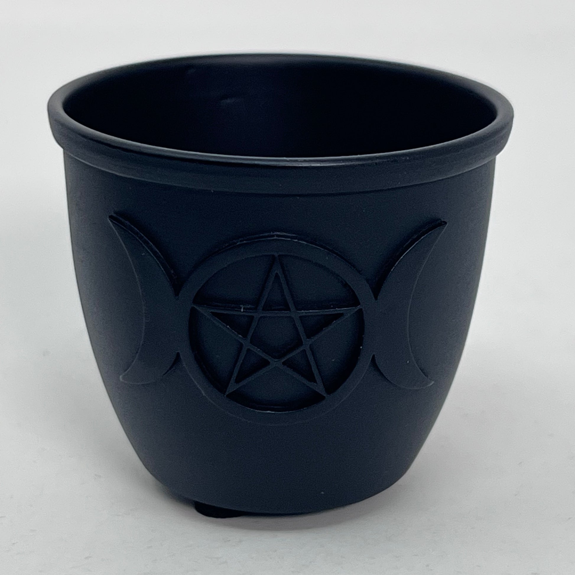 Mini Candle Holder (Cast Iron) - Triple Moon/Pentacle