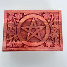 Load image into Gallery viewer, Wooden Box - Carved Pentacle
