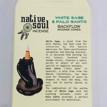 Load image into Gallery viewer, Backflow Cone Incense - White Sage &amp; Palo Santo
