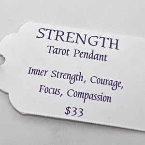 Tarot Pendant - Strength (Stainless Steel)