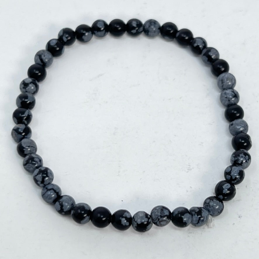 Bracelet - Snowflake Obsidian 4mm