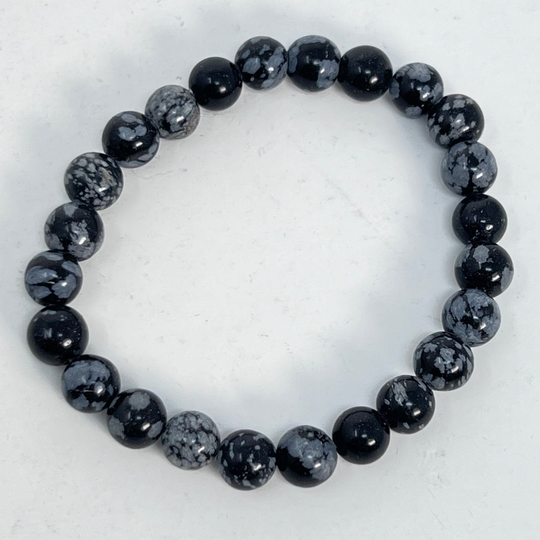 Bracelet - Snowflake Obsidian 8mm