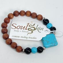Load image into Gallery viewer, Bracelet by SoulSkin - Black Onyx &amp; Turquoise
