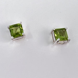 Earrings - Peridot (square)