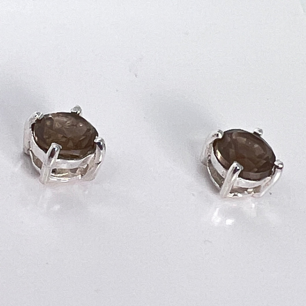 Earrings - Smoky Quartz (round)