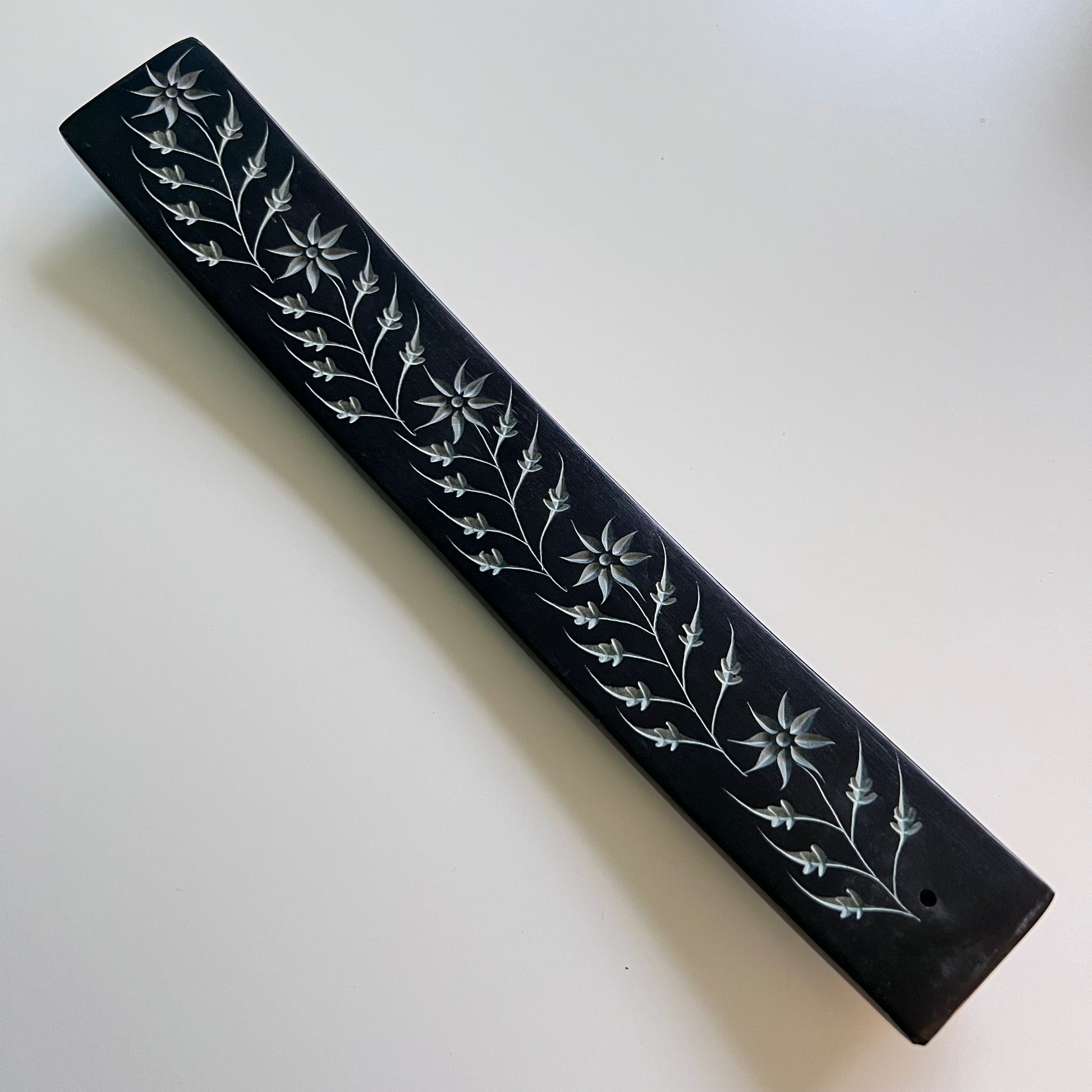 Soapstone Incense Holder - Carved Flower