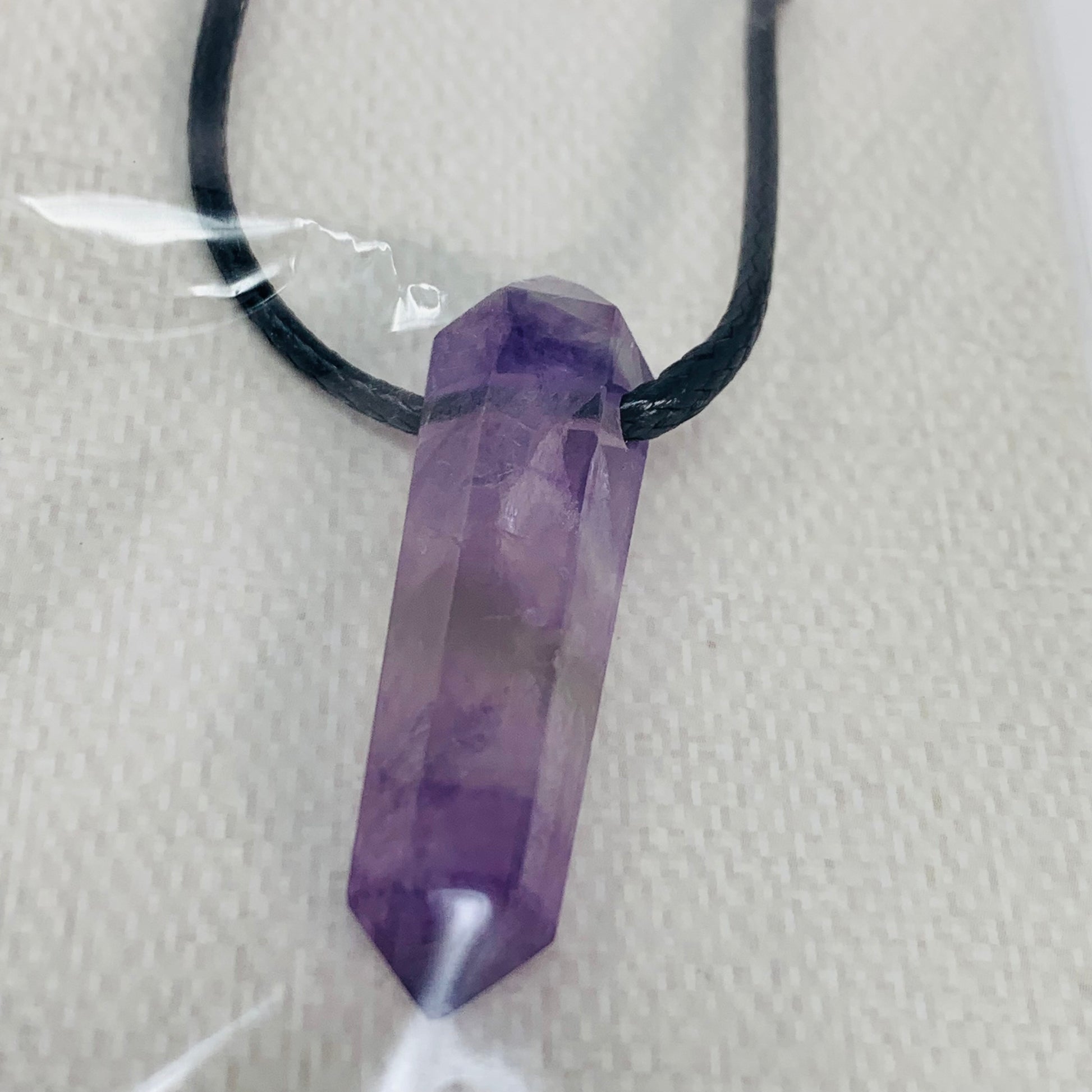 Fluorite Point Pendant on Black Cord
