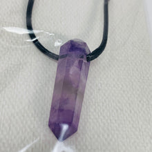 Load image into Gallery viewer, Fluorite Point Pendant on Black Cord
