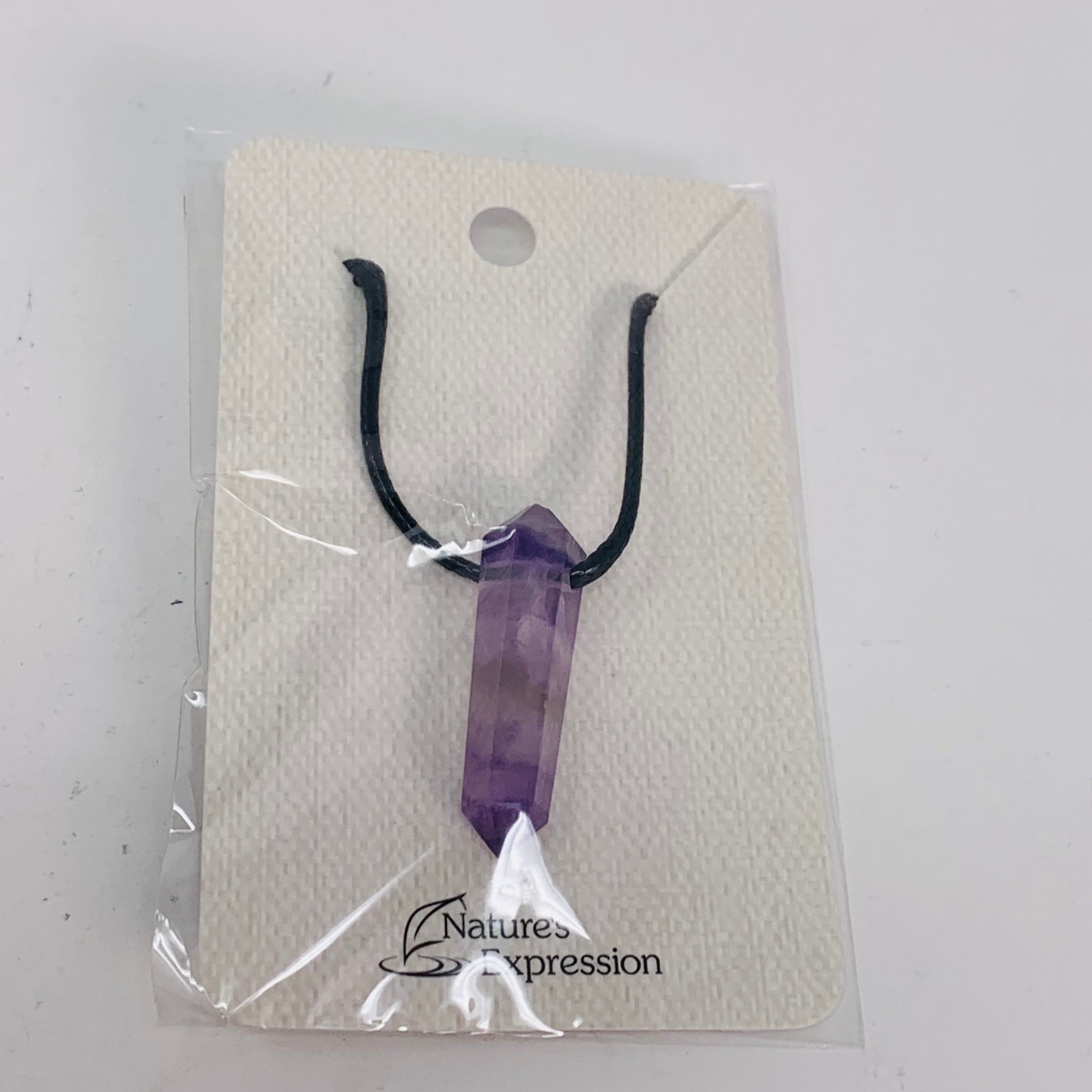 Fluorite Point Pendant on Black Cord