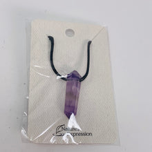 Load image into Gallery viewer, Fluorite Point Pendant on Black Cord
