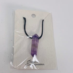 Fluorite Point Pendant on Black Cord