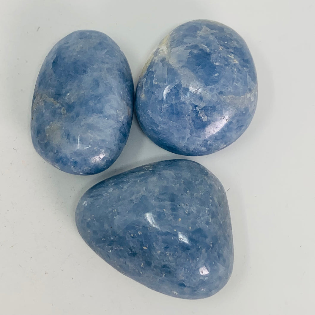 Blue Calcite - Palm Stone