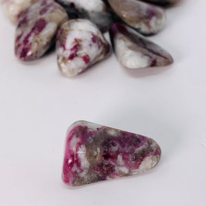 Pink Tourmaline in Matrix - Tumbled