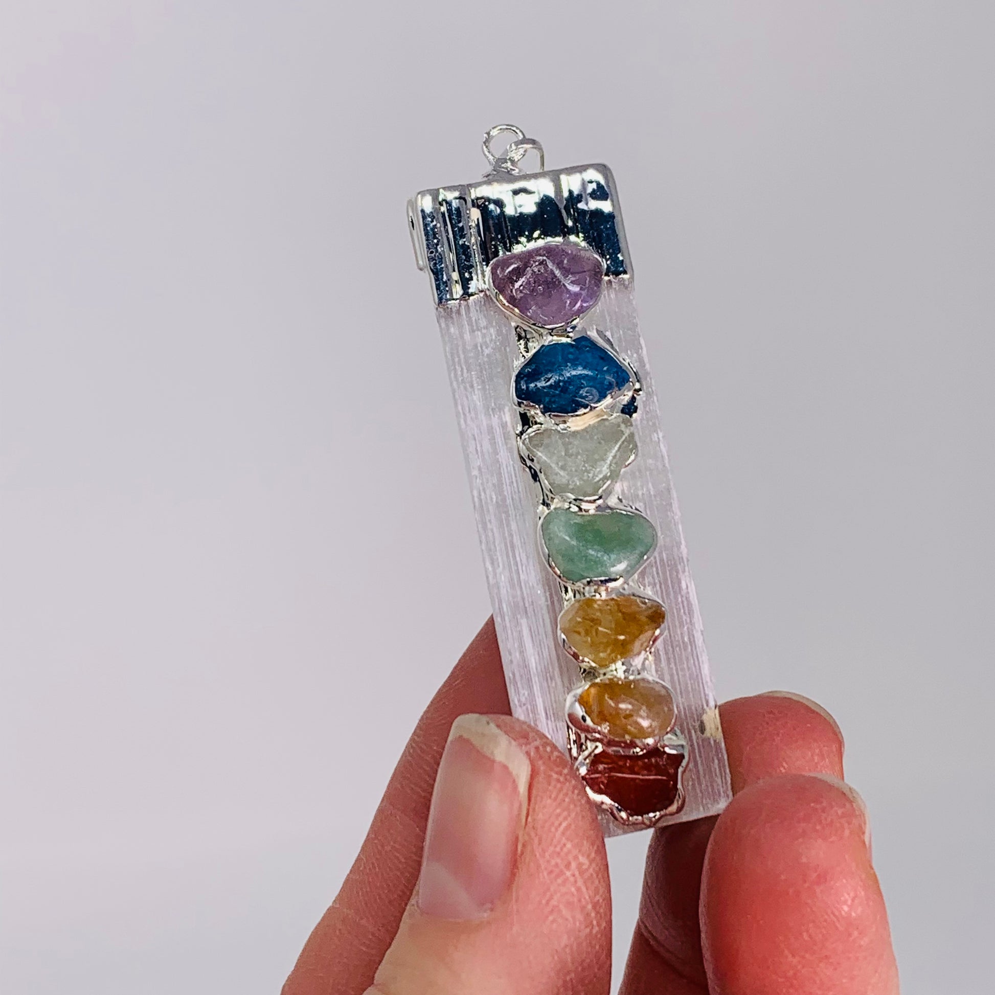 Selenite Chakra Pendant