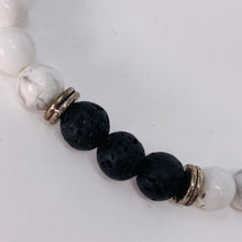 Load image into Gallery viewer, Bracelet - Howlite &amp; Lava Bead 6mm
