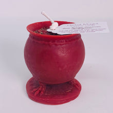 Load image into Gallery viewer, Beeswax Candle with Herbs &amp; Crystals - Cauldron
