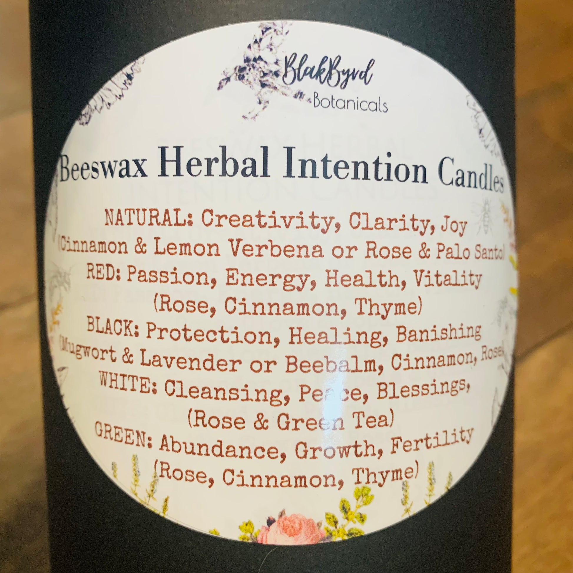 Beeswax Herbal Ritual Intention Candles (Various Colours)