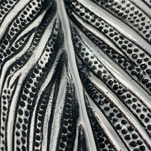 Silver Leaf Recycled Metal Incense Holder