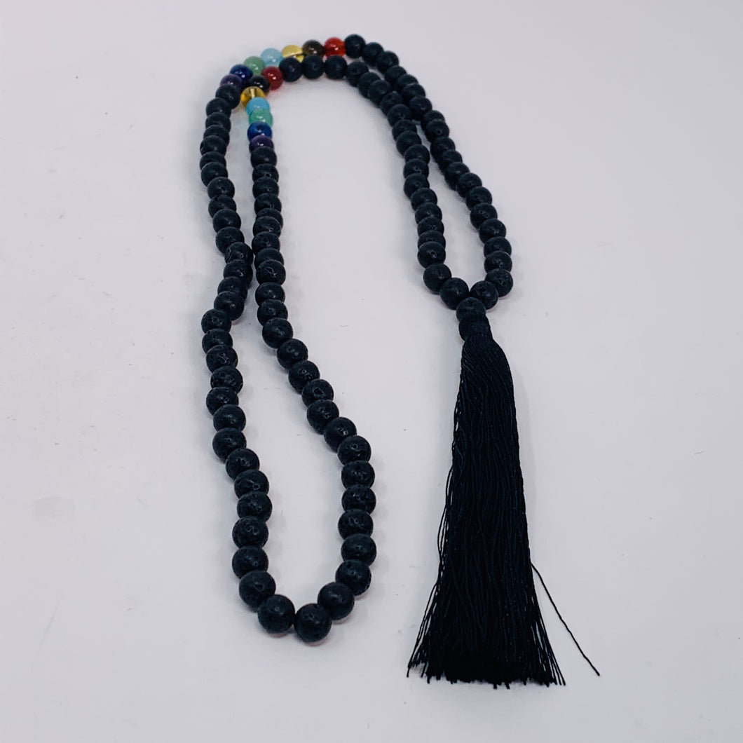 Chakra Beads & Lava Mala - 8mm Beads