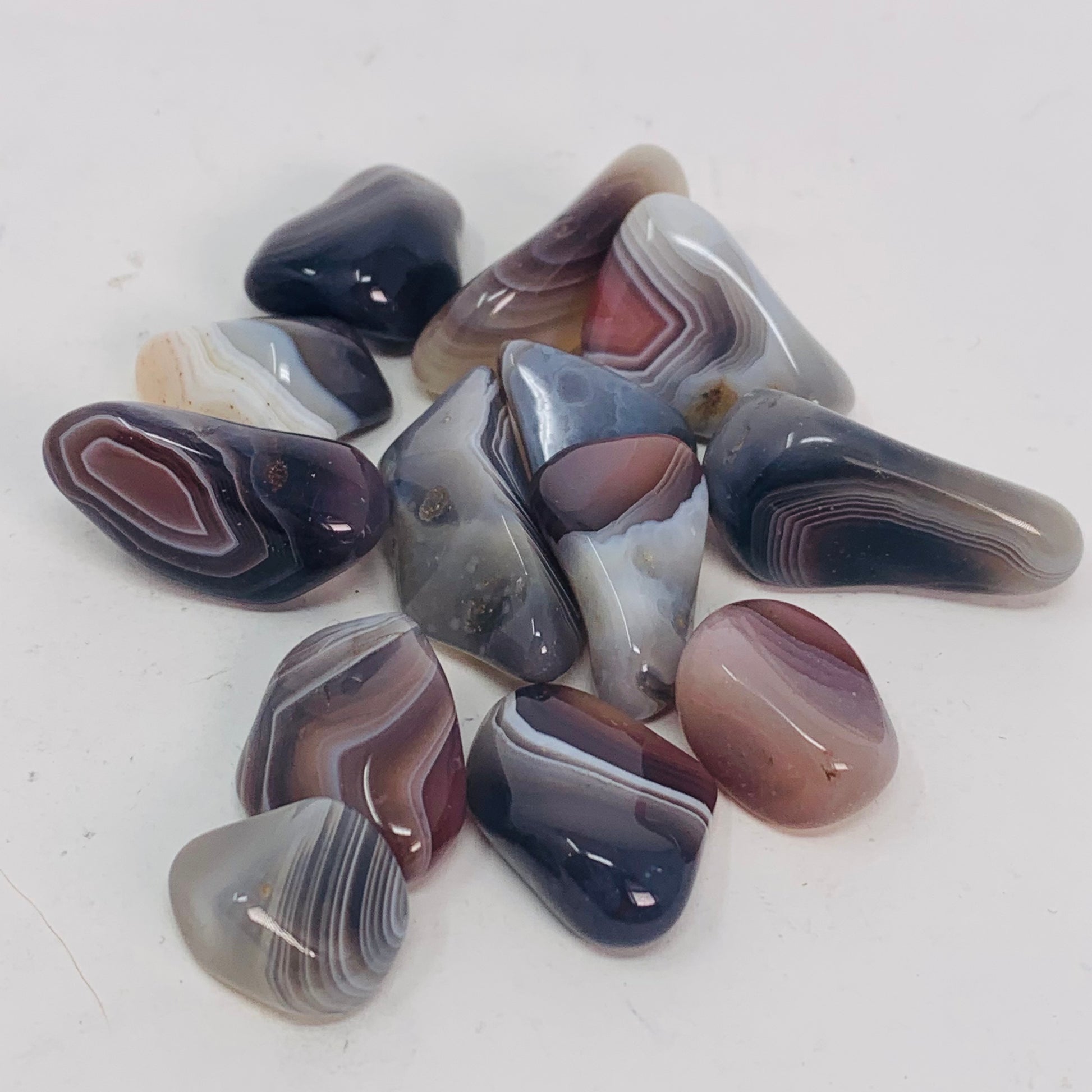 Grey Banded Botswana Agate - Tumbled