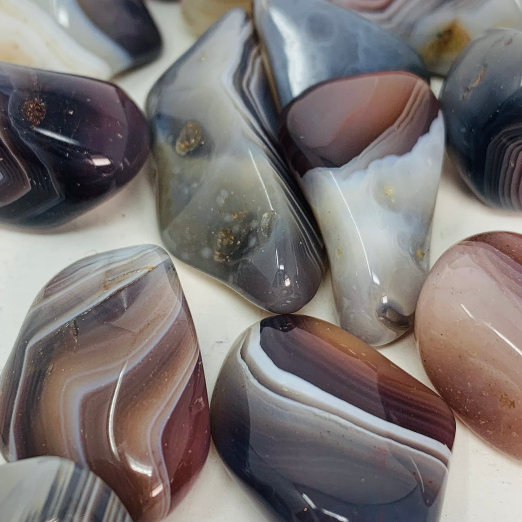 Grey Banded Botswana Agate - Tumbled
