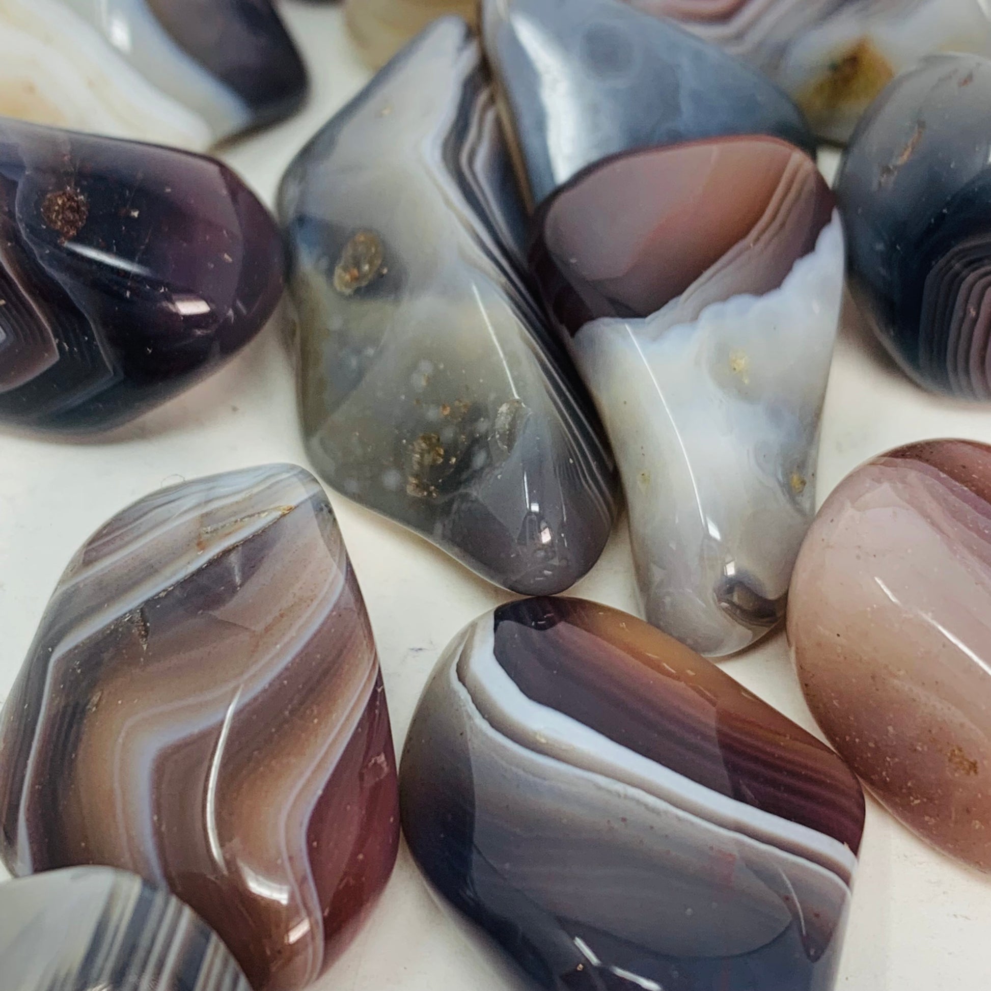 Grey Banded Botswana Agate - Tumbled